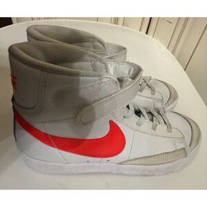Nike Kids Blazer Mid '77 PS Sneakers Shoes Platinum Tint/Bright Crimson Size 2Y